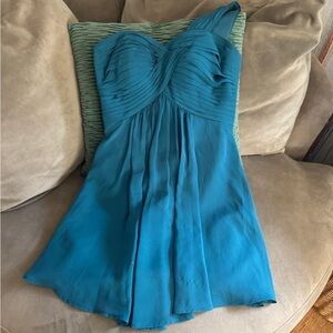 Azazie Teal One-Shoulder Bridesmaid Dress